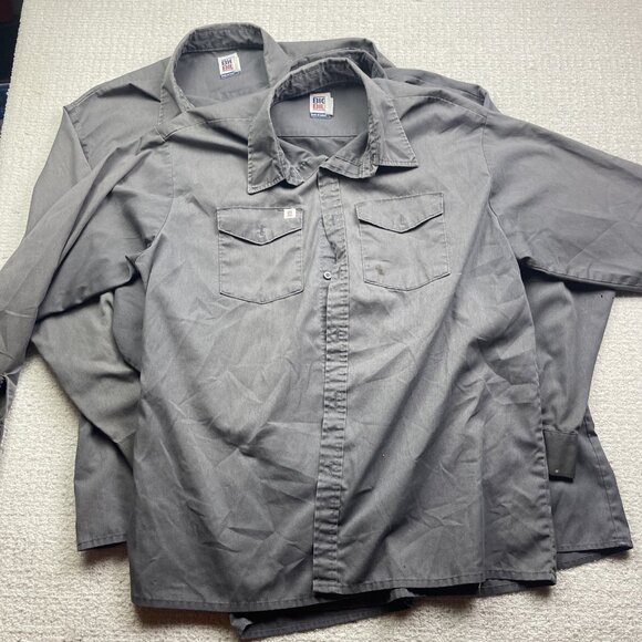 Lot x3 VTG Big Bill Canada Made Work Shirt Men 2XL Grey Long Sleeve Workwear ** - Picture 5 of 16